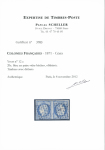 N°12a 20c bleu, TETE-BECHE obl., avec défauts mais très bonne pièce d'attente et RR, certif. Scheller