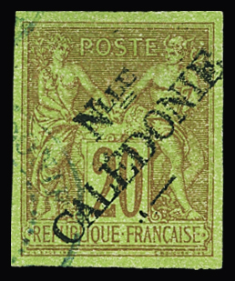 N°17a 20c. brique sur vert T II obl., TB