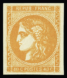 N°48 40c orange, très bien margé, neuf *, TB