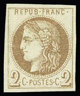 N°40Aa 2c chocolat, R I, très frais, neuf *, TB