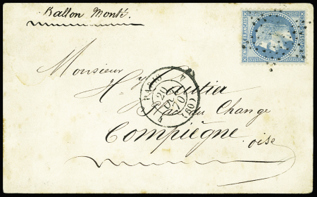 N°29B obl. ETOILE EVIDEE s. CP, càd de Route 4 PARIS 4 20/10/70, RR arr. COMPIEGNE zone OCCUPEE 4/11, affrt superfétatoire, TB. LE GARIBALDI