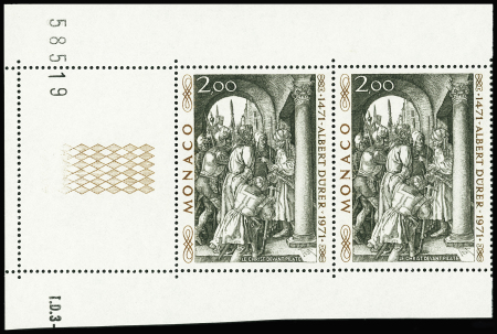 N°876A Albert Dürer, ERREUR au lieu de Albrecht, NON EMIS, PAIRE cdf numéroté, neuf **, TB