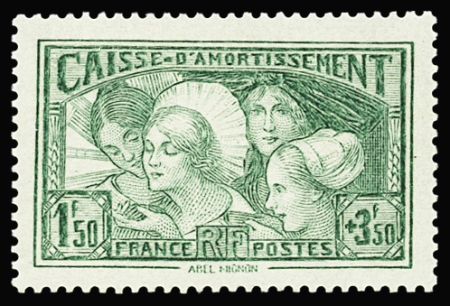 N°269 Provinces Françaises, 1f.50 + 3f.50 vert-jaune, bien centré, neuf **, TB