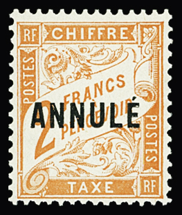 TAXE N°41-CI 1 2f. rouge-orange, surch. ANNULE, neuf *, TB