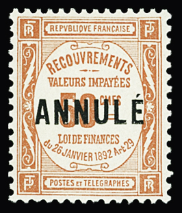 TAXE N°47-CI 1 50c. rouge, surch. ANNULE, neuf **, TTB