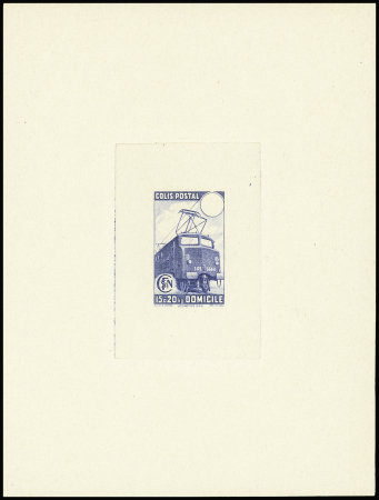 Locomotive type s, épreuve d'artiste en bleu sans la faciale, TB