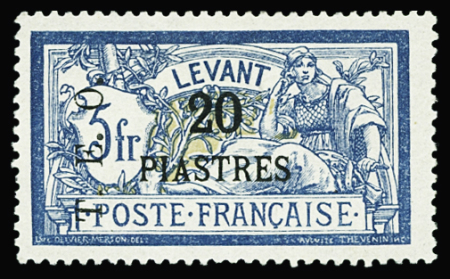 N°20 20pi. sur 5f. bleu et chamois, neuf *, TB