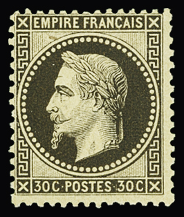 N°30b 30c brun noir, neuf *, assez forte ch. mais néanmoins très frais et TB. Signé Calves