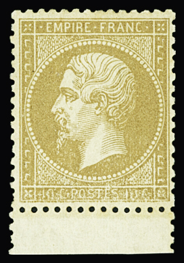 N°21b 10c bistre-brun, bdf, très bon centrage, neuf *, TTB