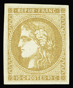 N°43Aa 10c brun clair, R I, neuf *, TB