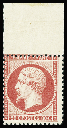 N°24 80c rose, bdf, décentré, neuf **, frais et TB