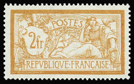 N°145d Merson, 2f orange et vert-bleu, SANS teinte de fond, neuf **, infime rouss., bon centrage, TB