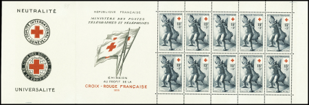 N°1049 Croix Rouge 1955, carnet de 10, neuf **, TB