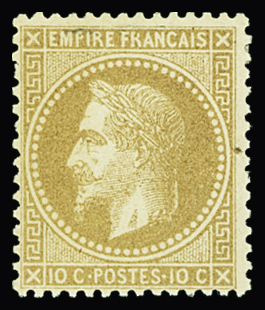 N°28Ba 10c bistre foncé, T II, neuf *, TB