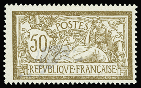 N°120b Merson, 50c brun et gris, CENTRE très déplacé, neuf **, TB