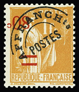 N°74a 80c sur 1f orange, surch. RENVERSEE, neuf **, TB. Signé Calves