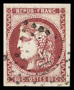 N°49 80c rose, obl. GC, TB