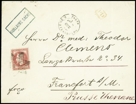N°32 80c rose, obl. étoile sur lettre de Paris1871