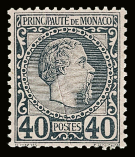 N°7 40c bleu sur rose, variété pli accordéon, neuf
