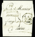 CANTAL Double cursive "14 Allanches Murat + dateur