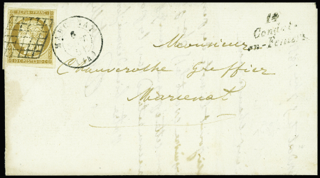 N°1 OBL grille + T15 "Marcenat (14)" (1851) + curs
