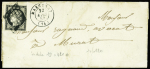 N°3 OBL grille + T15 Marcenat (1850) sur lettre, i