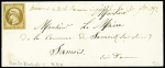N°9 10c bistre-jaune obl. boite rurale "C" sur lettre