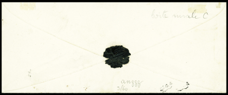 N°9 10c bistre-jaune obl. boite rurale "C" sur lettre