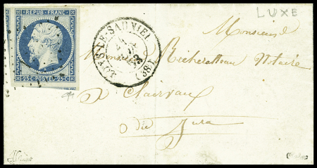N°10 25c bleu obl. étoile plus CàD Lons-le-Saunier