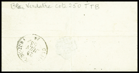 N°10 25c bleu obl. étoile plus CàD Lons-le-Saunier