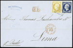 N°13A 10c bistre et n°14A 20c bleu, obl. PC 1495 (Le