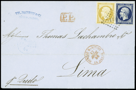 N°13A 10c bistre et n°14A 20c bleu, obl. PC 1495 (Le