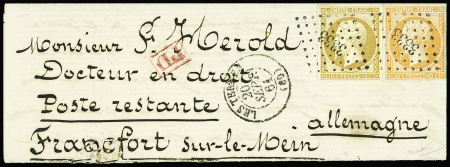 N°13A 10c bistre et n°16 40c orange, obl. PC 3333