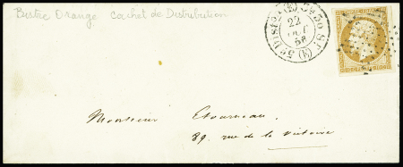 N°13Ab 10c bistre-orange, obl. étoile plus CàD 5e