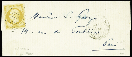 N°13Aa 10c citron, obl. étoile plus CàD "lettre affranchie