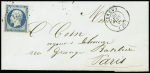 N°15 25c bleu obl. PC 1142 (Dreux, Eure-et-Loir) plus