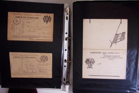 1914-1918, 4 Classeurs de Bureau contenant une collection