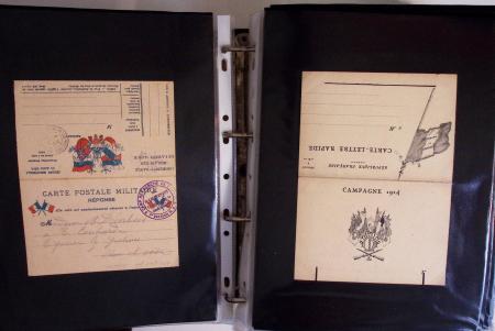 1914-1918, 4 Classeurs de Bureau contenant une collection