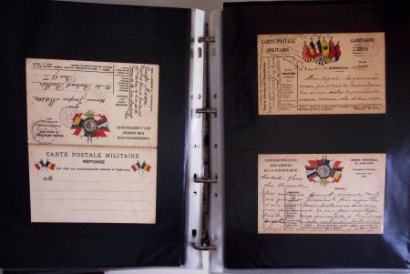 1914-1918, 4 Classeurs de Bureau contenant une collection
