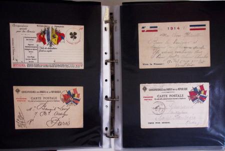 1914-1918, 4 Classeurs de Bureau contenant une collection
