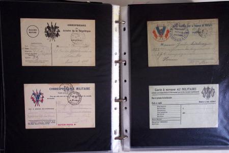 1914-1918, 4 Classeurs de Bureau contenant une collection