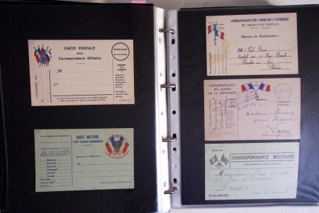 1914-1918, 4 Classeurs de Bureau contenant une collection