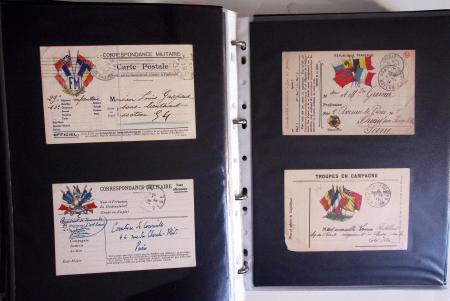 1914-1918, 4 Classeurs de Bureau contenant une collection