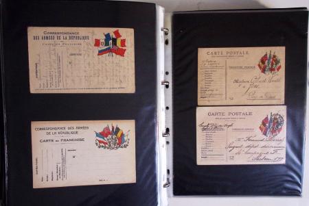 1914-1918, 4 Classeurs de Bureau contenant une collection