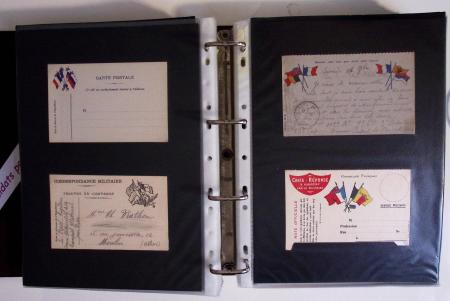 1914-1918, 4 Classeurs de Bureau contenant une collection