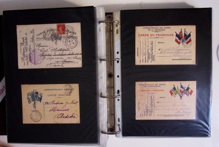 1914-1918, 4 Classeurs de Bureau contenant une collection