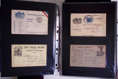 1914-1918, 4 Classeurs de Bureau contenant une collection