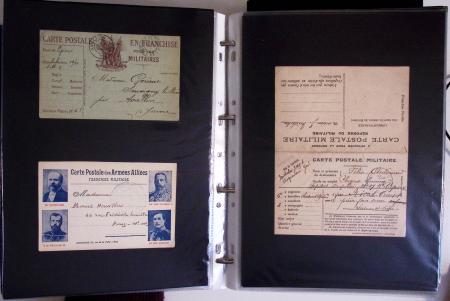 1914-1918, 4 Classeurs de Bureau contenant une collection