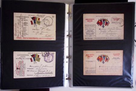 1914-1918, 4 Classeurs de Bureau contenant une collection