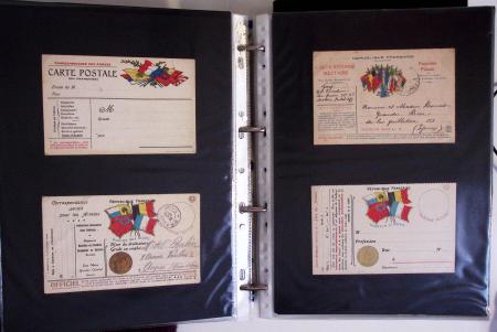 1914-1918, 4 Classeurs de Bureau contenant une collection